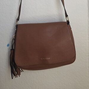 Calvin Klein Brown Leather Crossbody Bag
